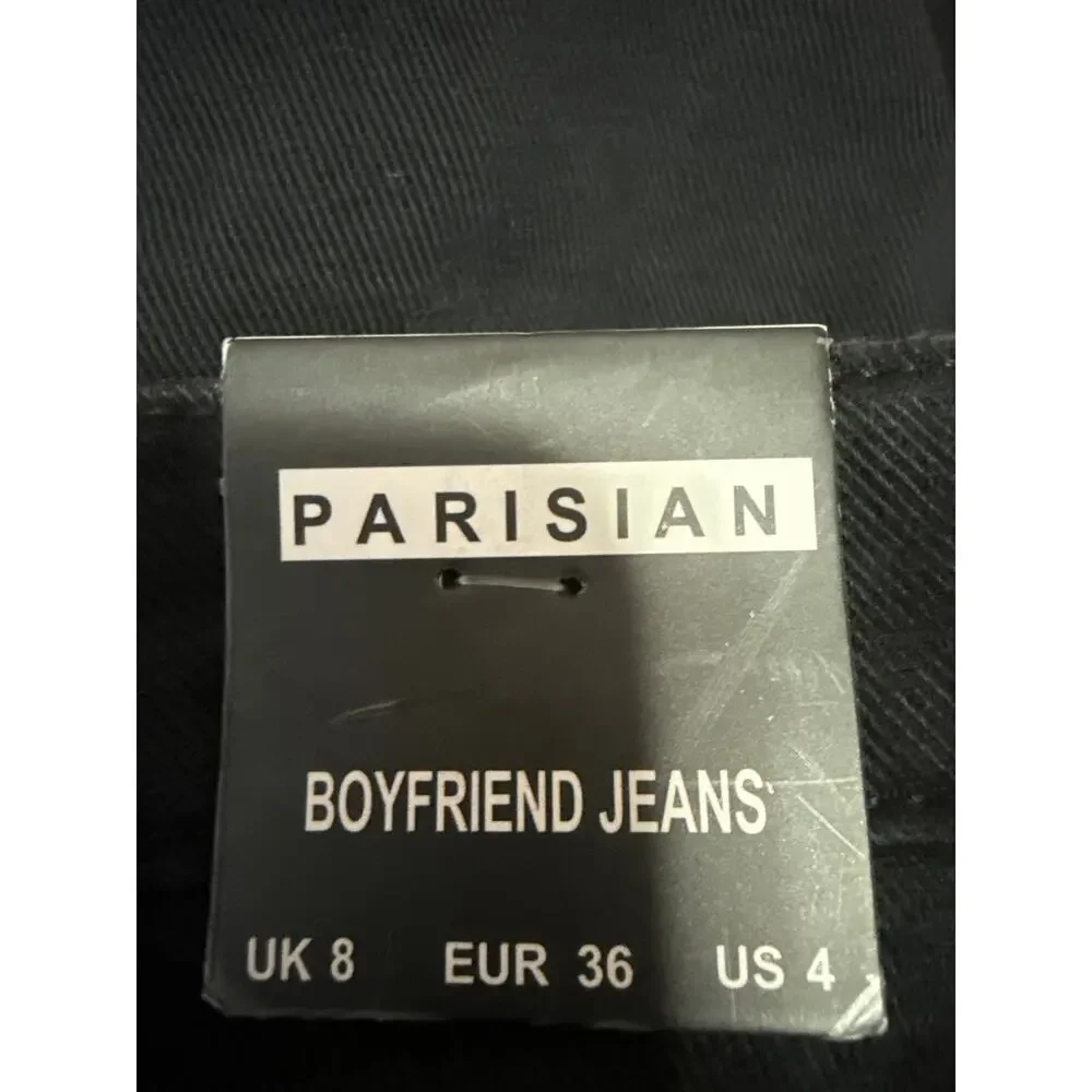 NEW Parisian Black Distressed Skinny High Waist Boyfriend Denim Jeans Pants Sz 8
